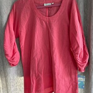 NWT LULU-B  3/4 RUCHED SLEEVES TUNIC TOP